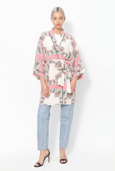 Rodarte 2020 Floral Belted Silk Kimono - 2
