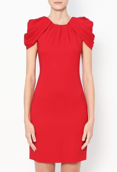Valentino Ruched Shoulder Crêpe Dress - 2