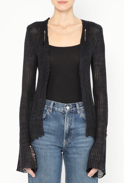 Rodarte Distressed Silk Hand-Knit Cardigan - 1