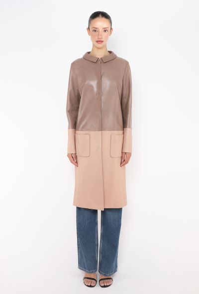 Dior 2015 Raf Simons Tonal Leather Coat - 1