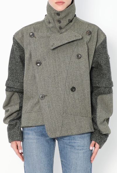 Balenciaga F/W 2004 Asymmetrical Patchwork Jacket - 1
