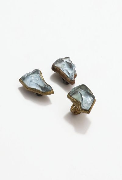 Exquisite Vintage Fantasy Crystal Earrings and Ring Set - 1