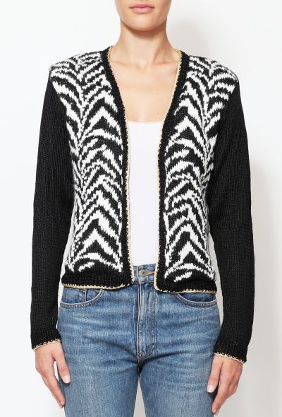 Rodarte Abstract Metallic Trim Cardigan - 1