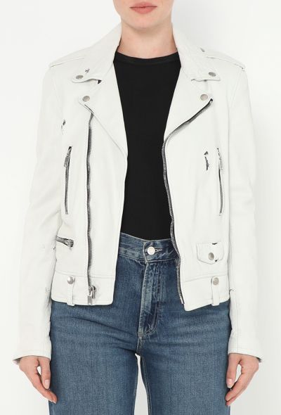 Saint Laurent S/S 2016 Distressed Leather Biker Jacket - 1