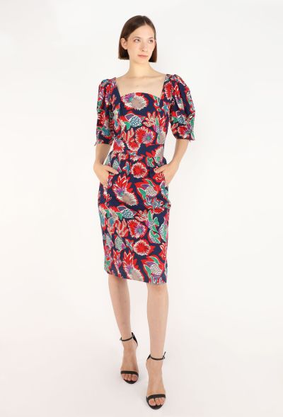 Saint Laurent Seashell Print Cotton Dress, 1980s - 1