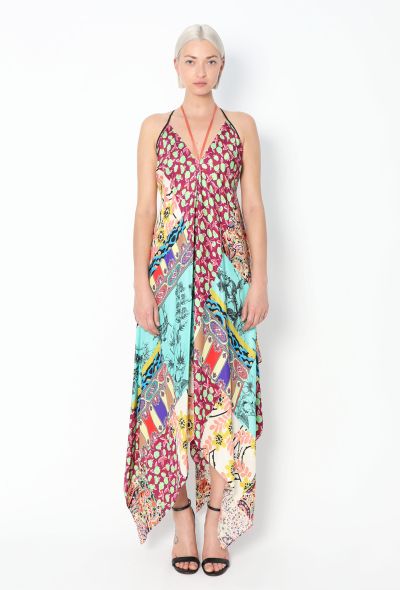 Etro Patchwork Silk Halter Dress - 1
