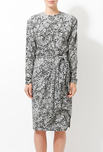 Guy Laroche '80s Floral Silk Draped Dress - 2