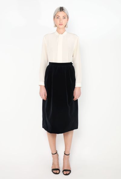 Saint Laurent Vintage Velvet A-Line Skirt - 1