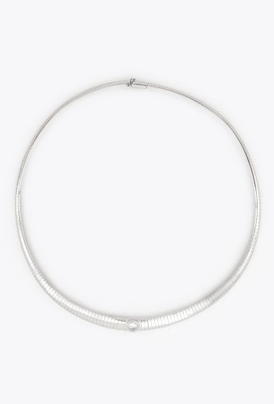 Vintage Fine Jewelry Vintage 18K White Gold & Diamond Omega-Style Choker - 1