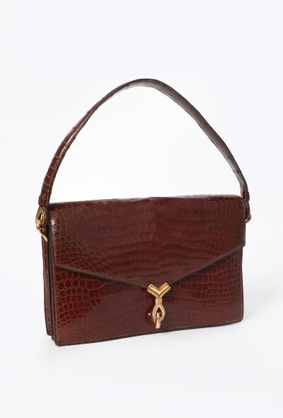 Hermès Vintage Brown Porosus Cordelière Bag - 2