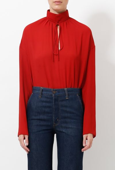 Balenciaga 2016 High Neck Silk Blouse - 1