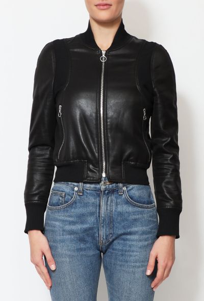 Paco Rabanne Satin Ribbed Bomber Jacket - 2
