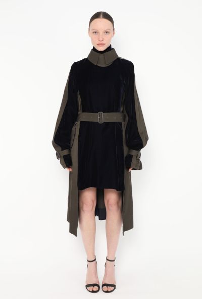 Sacai F/W 2021 Belted Velvet Trench Dress - 1