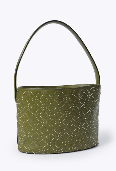 Alaïa Green Studded Medium Tote Bag - 2