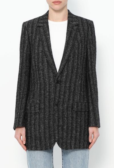 Saint Laurent F/W 2015 Striped Wool Blazer - 2