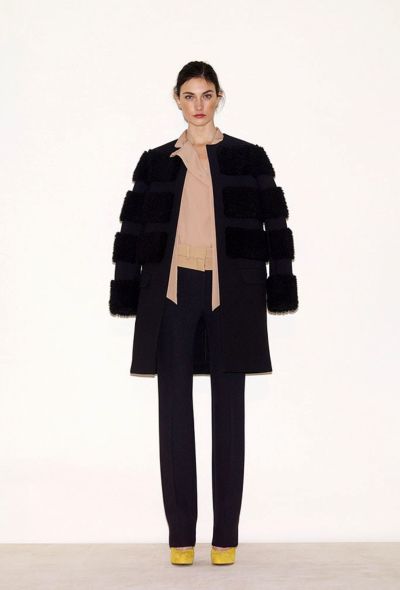 Céline Pre-Fall 2010 Black Shearling Coat - 2