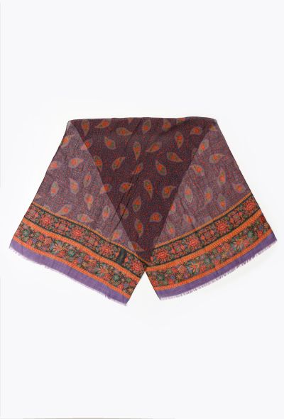 Saint Laurent Vintage Floral Paisley Scarf - 2