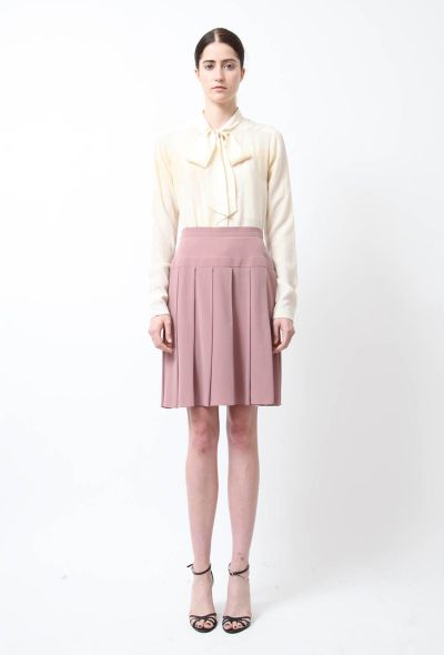 Chanel Mauve Pleated Silk Skirt - 1