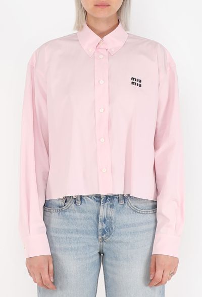 Miu Miu Hybrid Logo Cropped Shirt, 2025 - 1