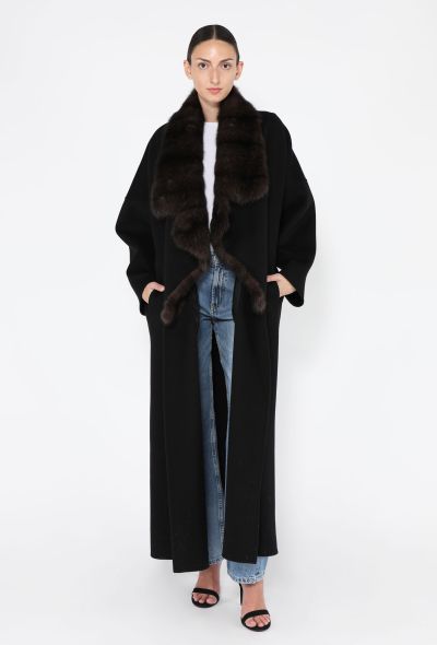Loro Piana Baby Cashmere & Russian Sable Double-Face Belted Coat - 1