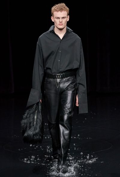 Balenciaga F/W 2020 Textured Leather Trousers - 2
