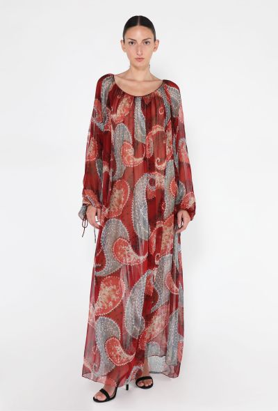 Paisley Printed Chiffon Kaftan - 2