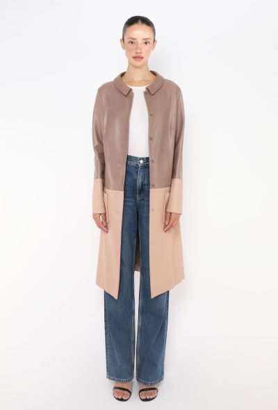 Dior 2015 Raf Simons Tonal Leather Coat - 2
