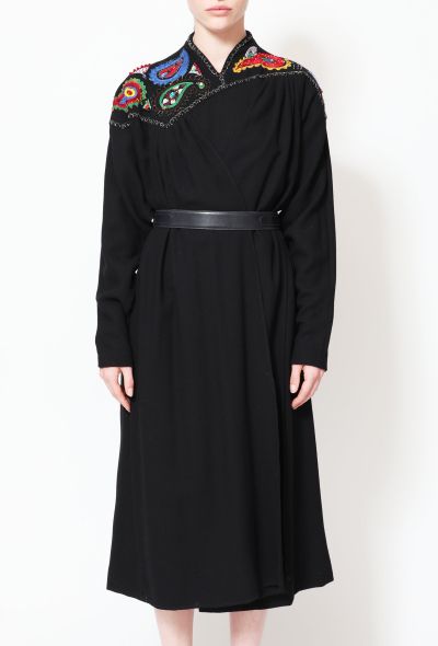 Exquisite Vintage Iconic Emmanuelle Khanh Paisley Embroidered Dress - 2