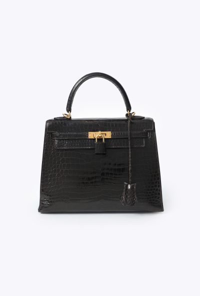 Hermès Dark Brown Porosus Kelly Sellier 25, 1998 - 1