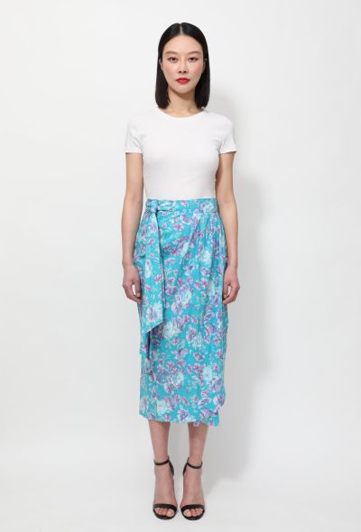 80s Laura Ashley Floral Wrap Skirt - 1