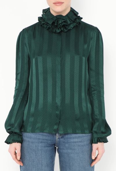 Saint Laurent Pre-Fall 2020 Ruffled Silk Blouse - 1