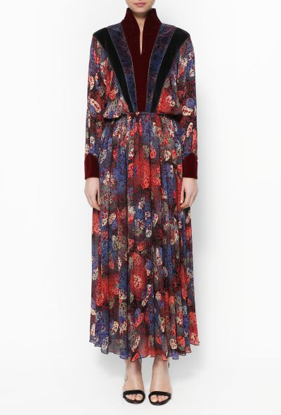 Bohemian Velvet Trim Dress - 2