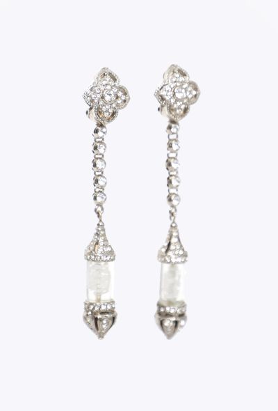 Dior 1997 Strass Pendant Clip Earrings - 2