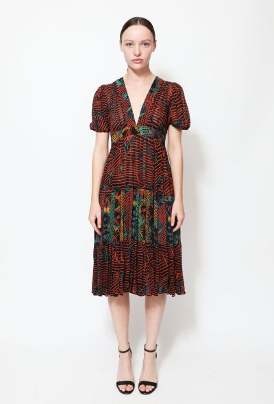 Ossie Clark RARE 1973 Abstract Crêpe Dress - 1