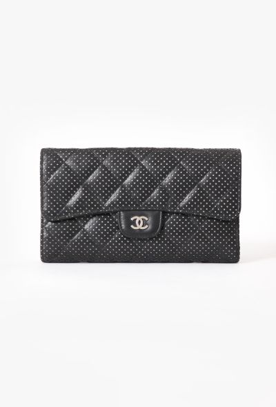 Chanel Black Perforated Flap Wallet - 1