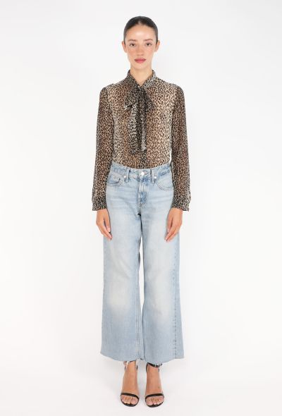 Saint Laurent Leopard Silk Lavallière Blouse - 2