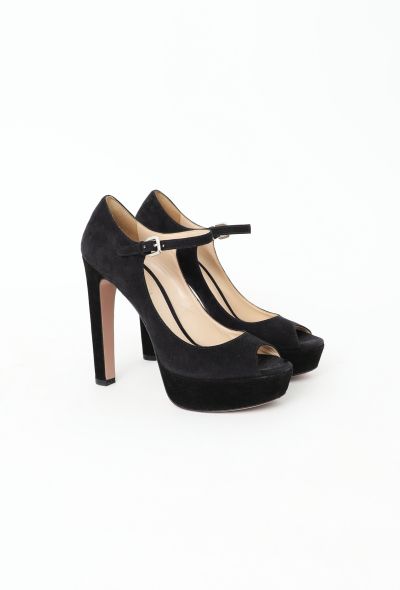 Prada Beveled Suede Platform Heels - 2