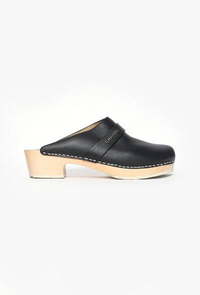 Chanel 2012 Leather Platform Clogs - 1