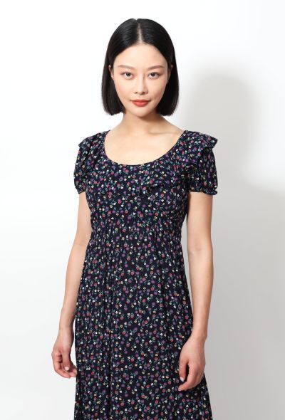Exquisite Vintage Floral Print Dress - 1