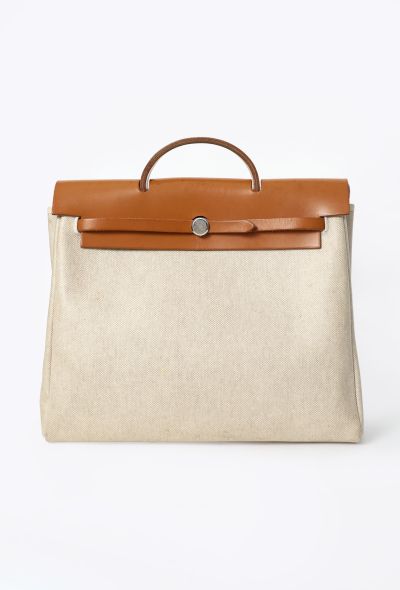Hermès Vintage Toile & Vache Hunter 'Évolutionnaire' Herbag - 1