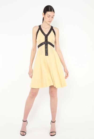 Louis Vuitton Stitched Leather Trim Dress - 1