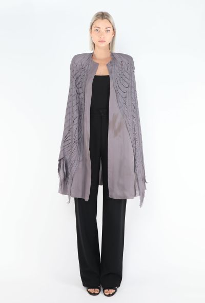 Saint Laurent S/S 2003 Perforated Wing Silk Cape - 1