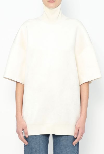 Phoebe Philo Oversized Chenille Turtleneck Sweater – White (A1 2023) - 1