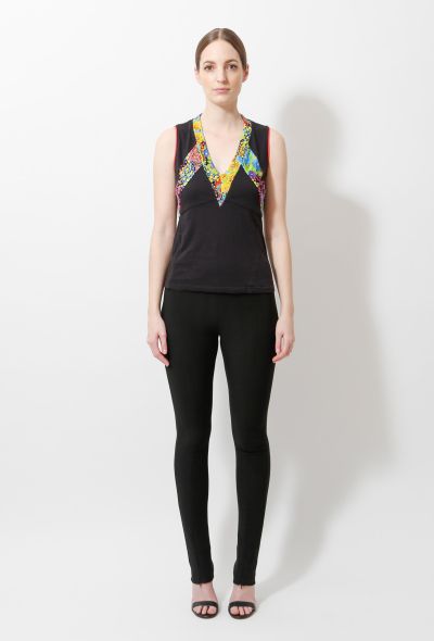 Balenciaga 2004 Black Floral Print Tank - 1