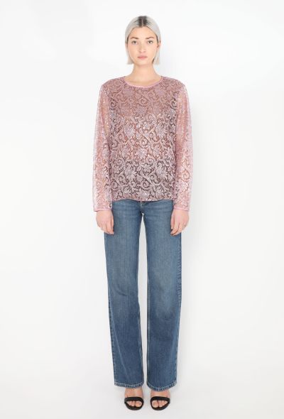 Saint Laurent Vintage Iridescent Lace Top - 2