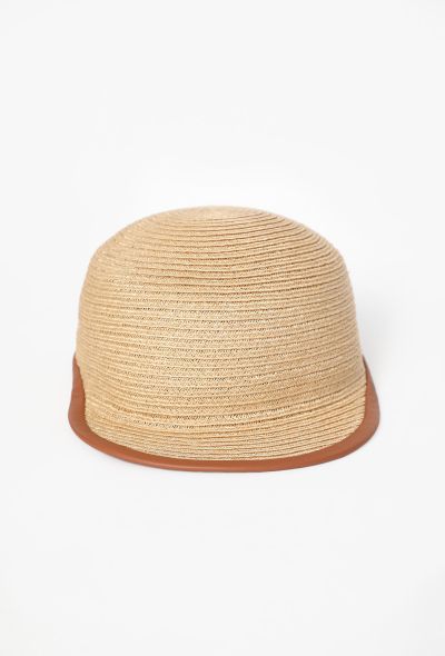 Hermès Leather Trim Straw Cap - 1