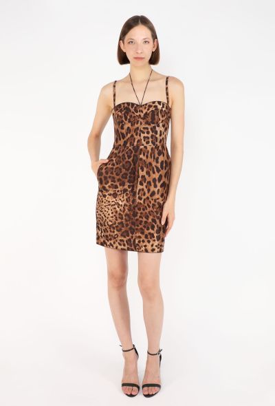 Dolce & Gabbana Leopard Silk Bustier Dress, Early 2000s - 1