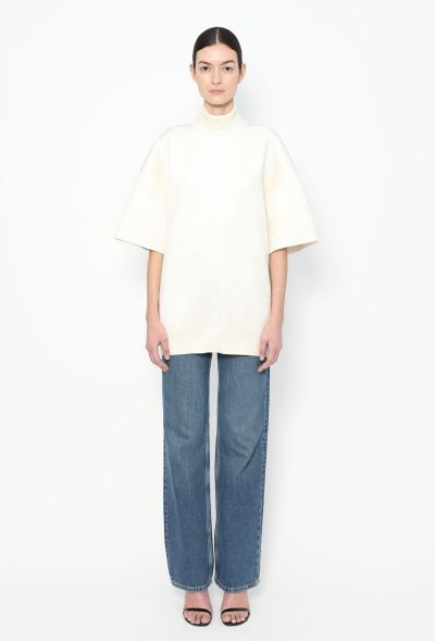 Phoebe Philo Oversized Chenille Turtleneck Sweater – White (A1 2023) - 2