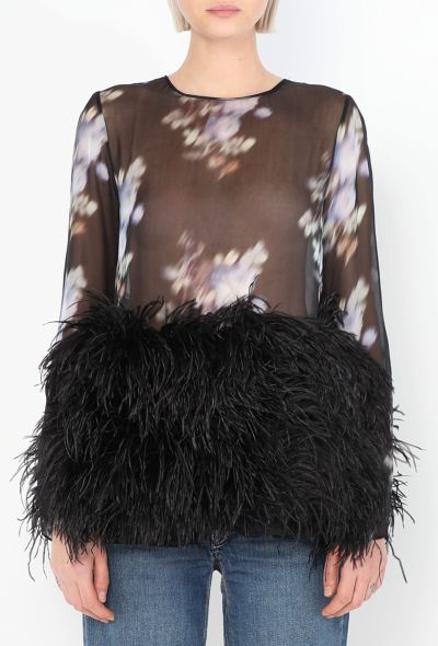 Peter Som F/W 2014 Chiffon Feather Top - 1