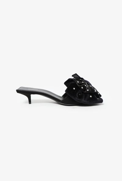Balenciaga 2019 Velvet Bow Mules - 1